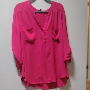 Torrid Pink 3/4 Sleeve Relaxed Blouse